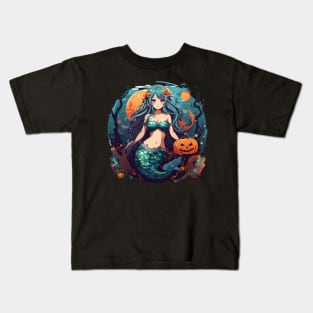 Pretty Little Halloween Mermaid Kids T-Shirt